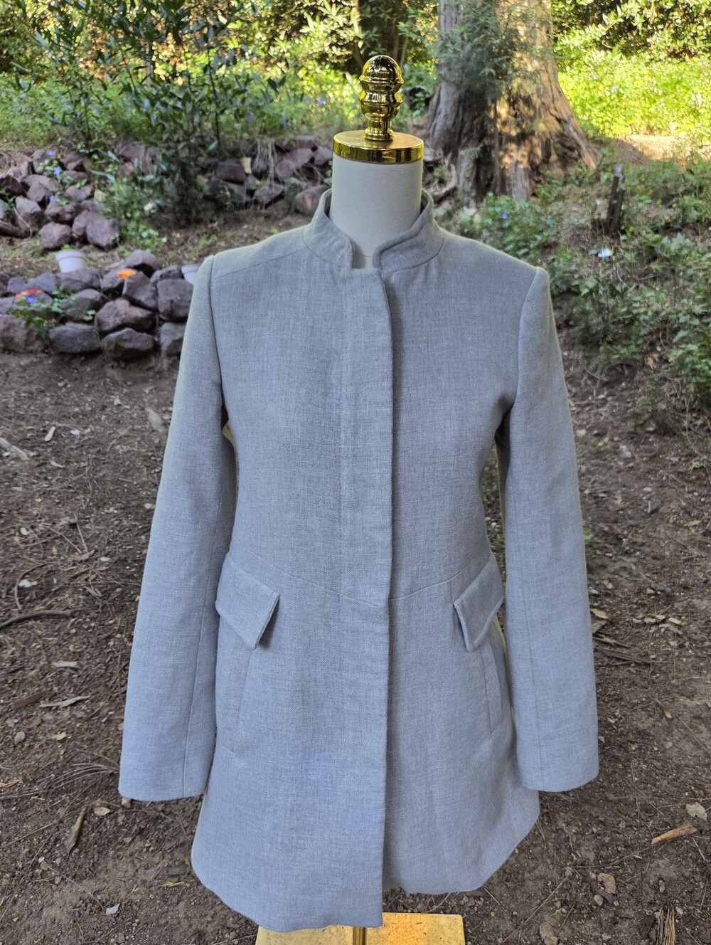 Zara Basic Outerwear Gray Womens Coat Size Medium